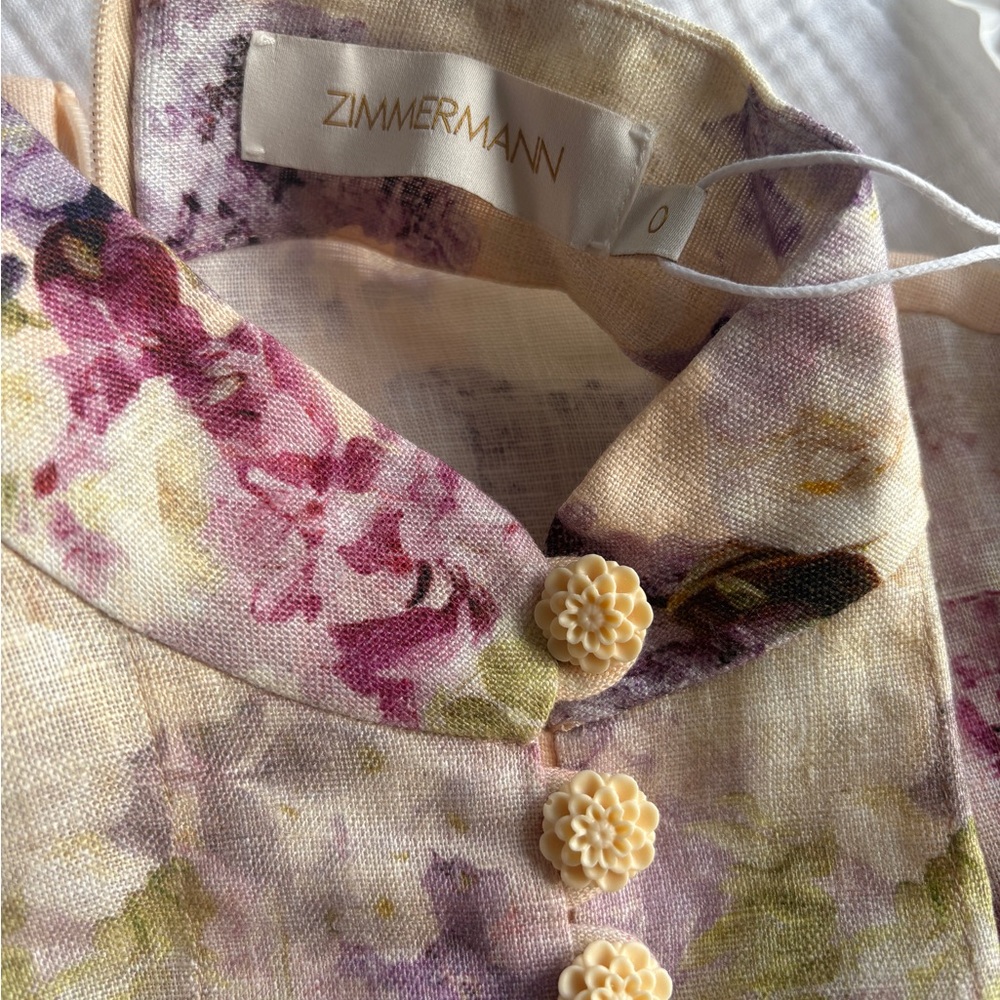 ❌SOLD❌NWT Zimmermann Lyrical Buttoned Midi Dress in Dreamy Floral | sz0 US4 UK8 - Picture 13 of 14